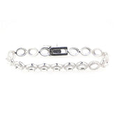Sterling Silver Semi Mount Bracelet Setting Oval OV 7X5mm Halo Tennis - Syzjewelry